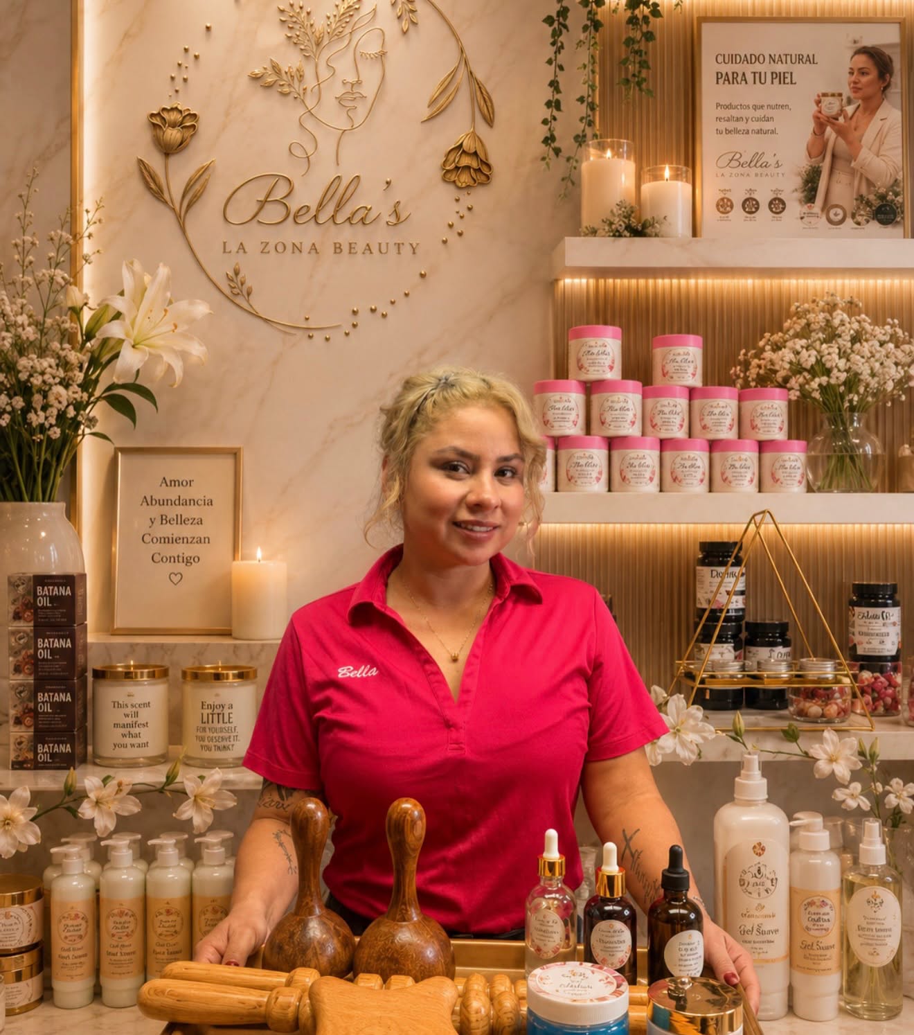 Bella en su spa boutique
